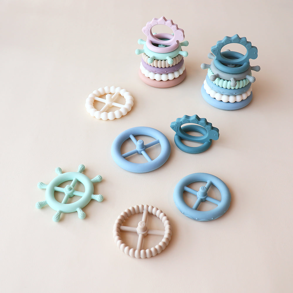 Juguete apilable de dinosaurios