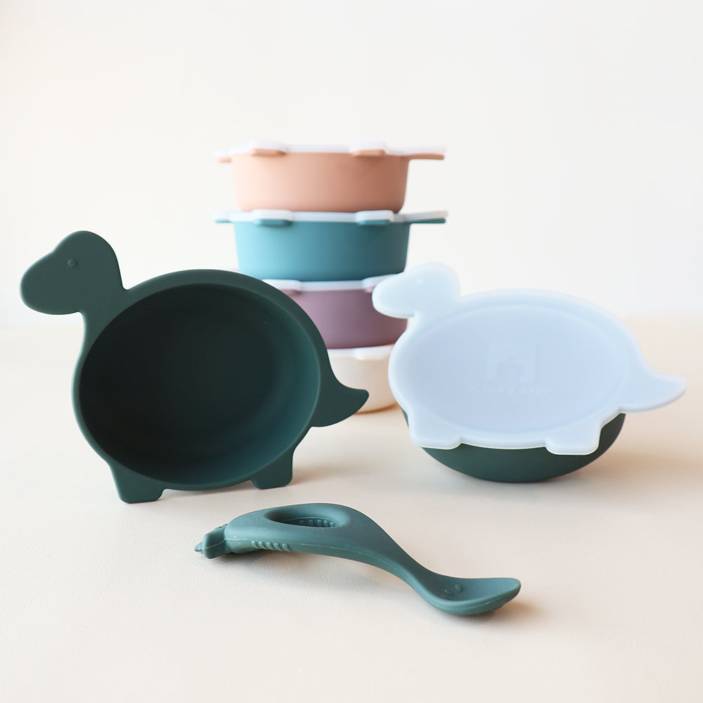 Cuenco de dinosaurio Diplodocus con tapa