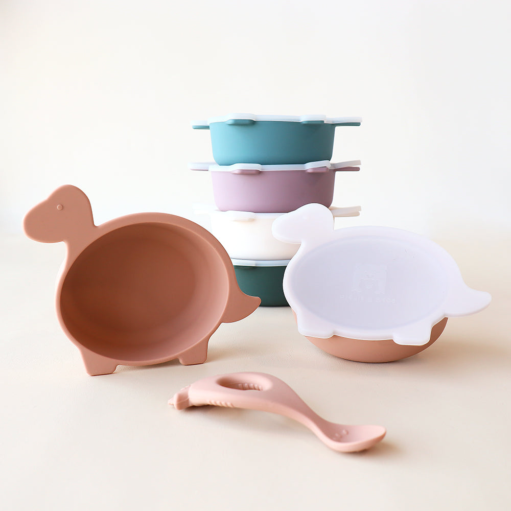 Cuenco de dinosaurio Diplodocus con tapa