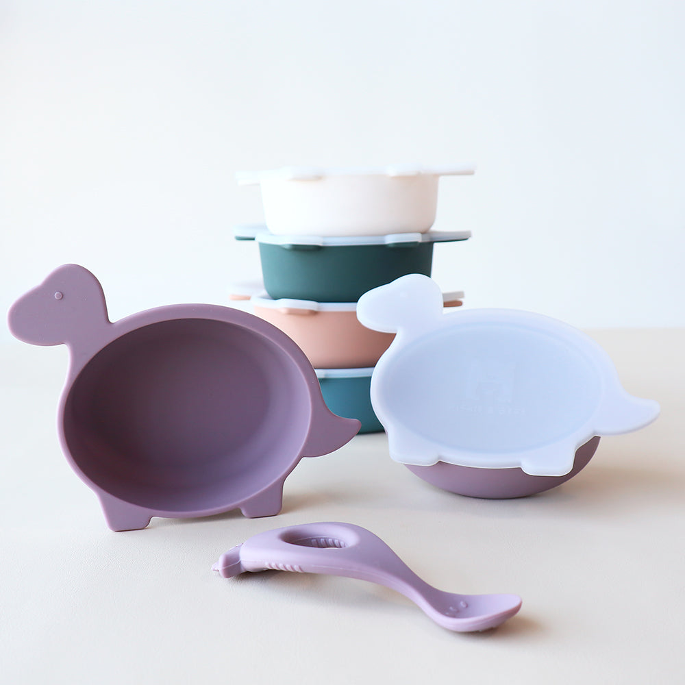 Cuenco de dinosaurio Diplodocus con tapa