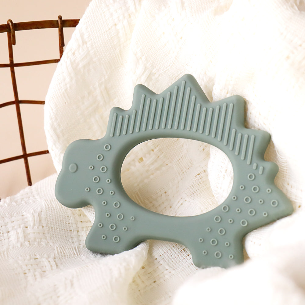 Baby Dinosaur Teething Toy Soft Olive