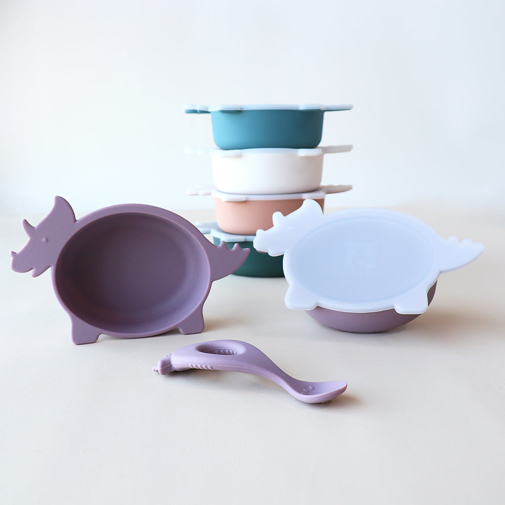 Cuenco para triceratops con tapa