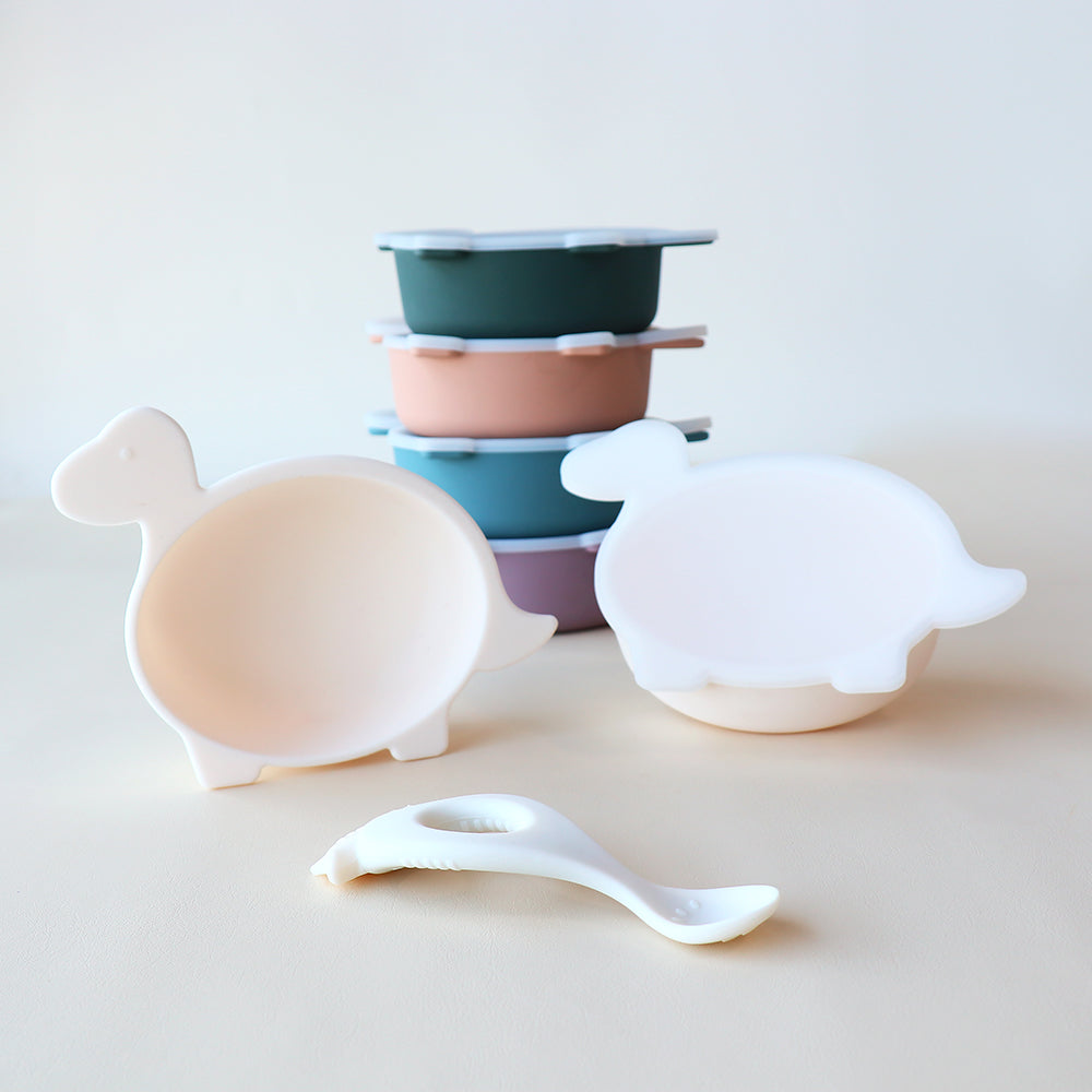 Cuenco de dinosaurio Diplodocus con tapa