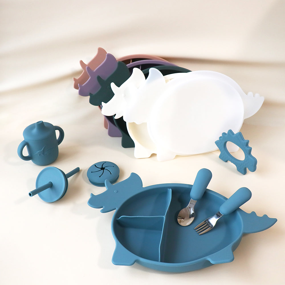 Placa de sección de dinosaurio Triceratops con tapa