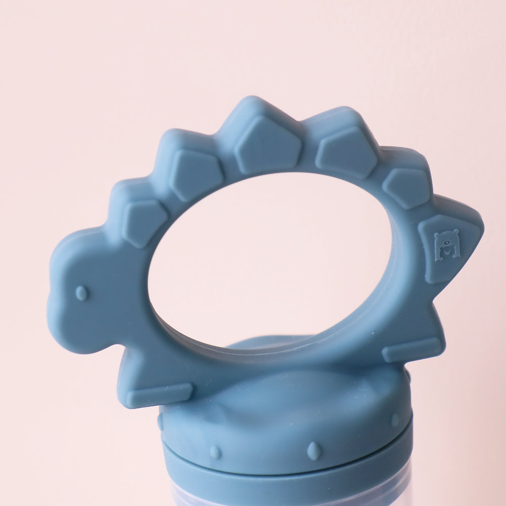 Pickle And Bear Dino Fruit Feeder Smoke Blue