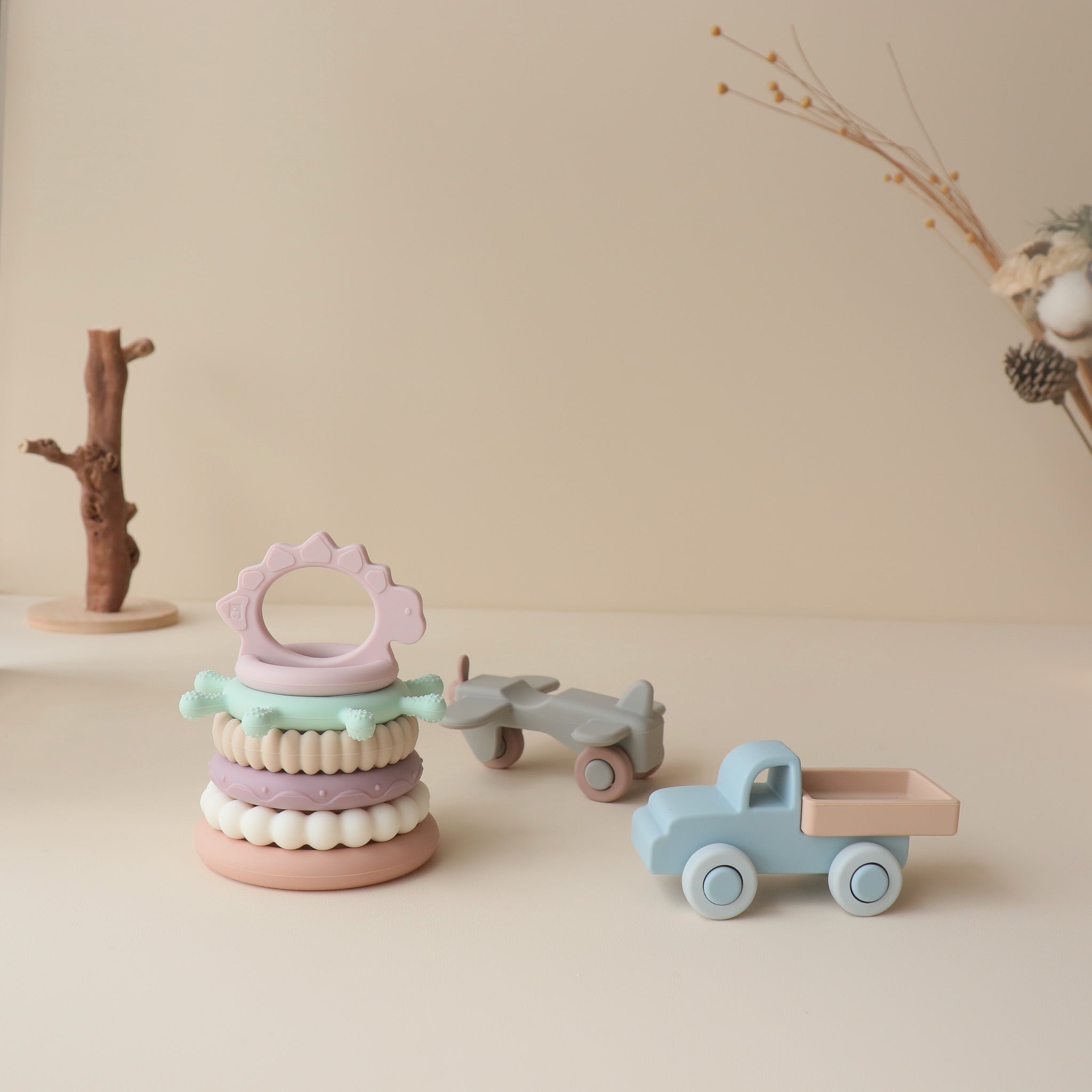 Pickle and Bear Stacking Toy and vehicle