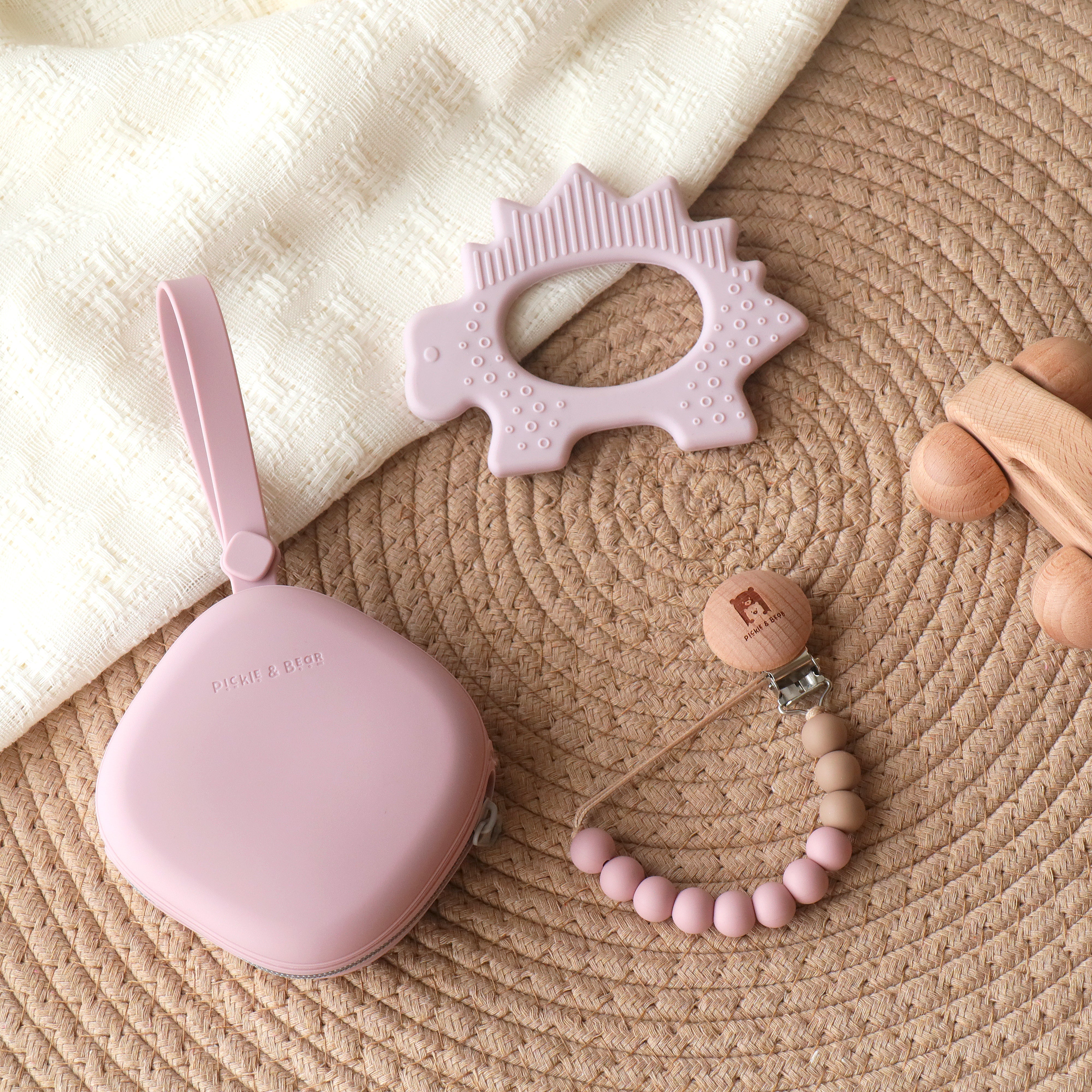 baby dummy travel set lilac whisper