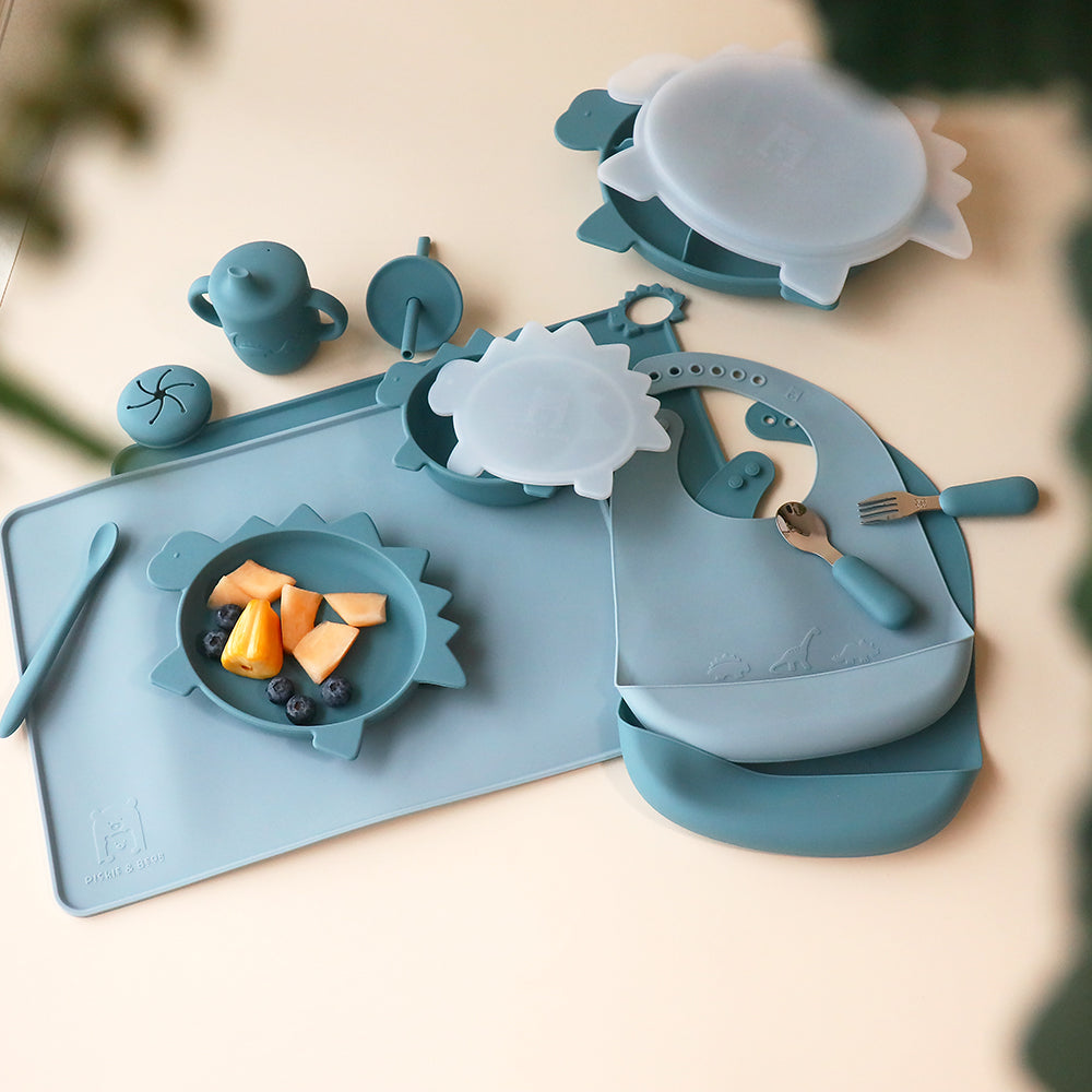 dinosaur tableware set smoke blue mist
