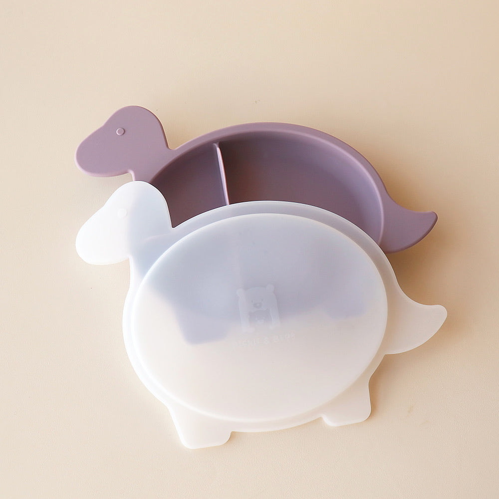 hushed plumb diplodocus dinosaur section plate with lid