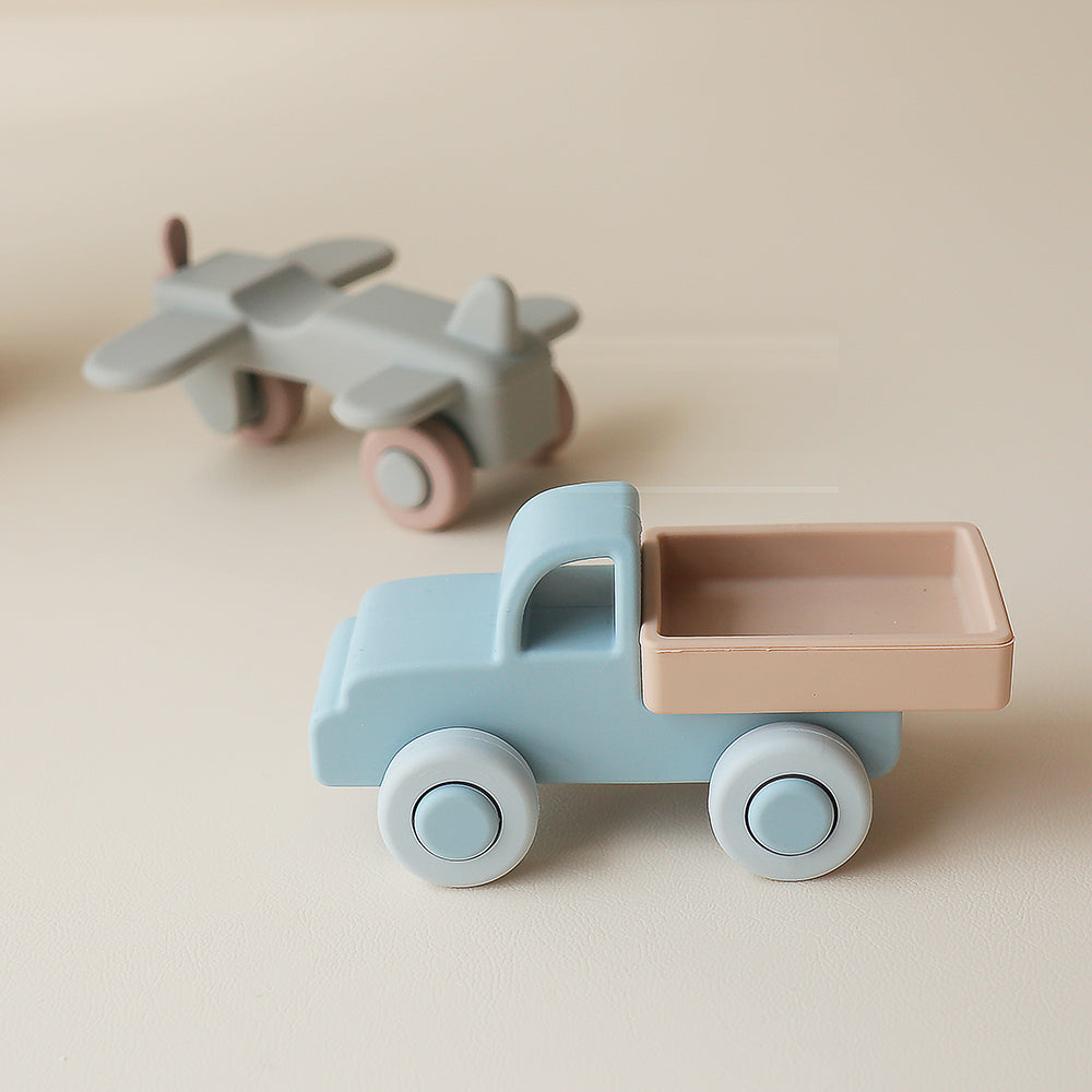 pickle and bear toy vehicles pastel colours