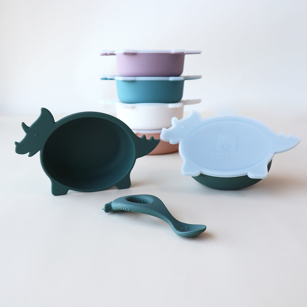 Cuenco para triceratops con tapa
