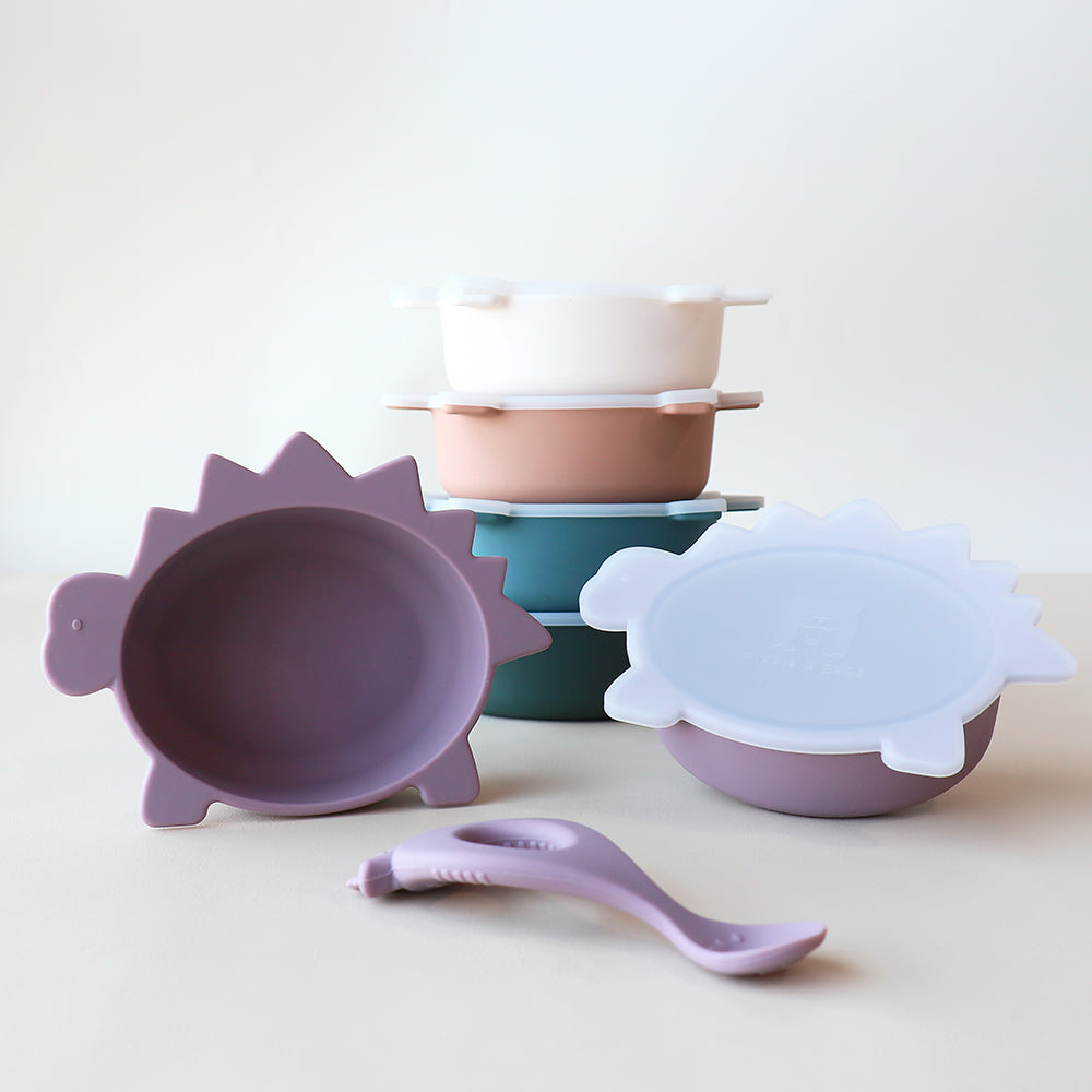 Cuenco de dinosaurio Stegosaurus con tapa