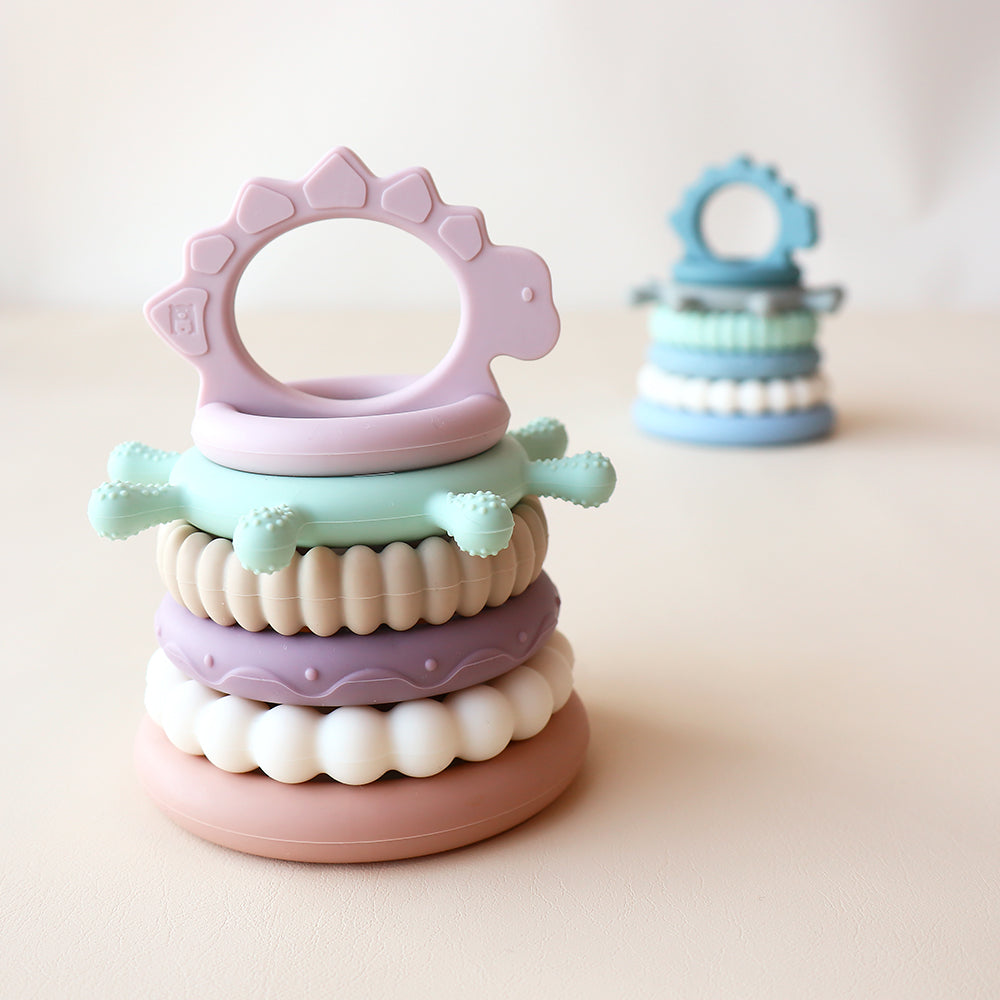 Juguete apilable de dinosaurios