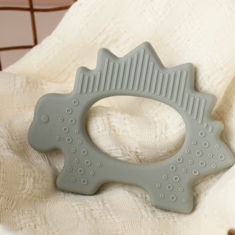 Babies Dinosaur Teething Toy Soft Olive