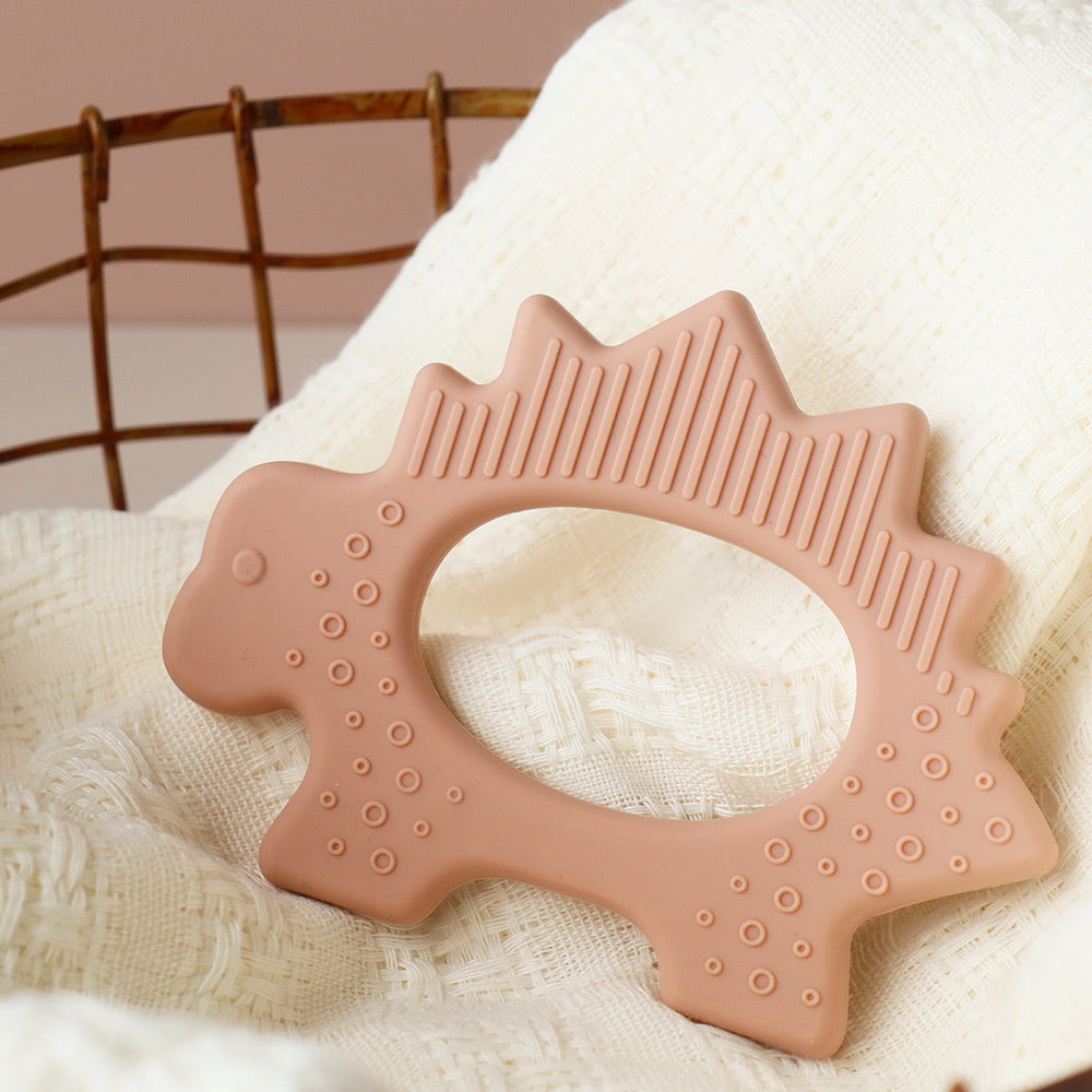 Babies Dinosaur Teething Toy rose dust