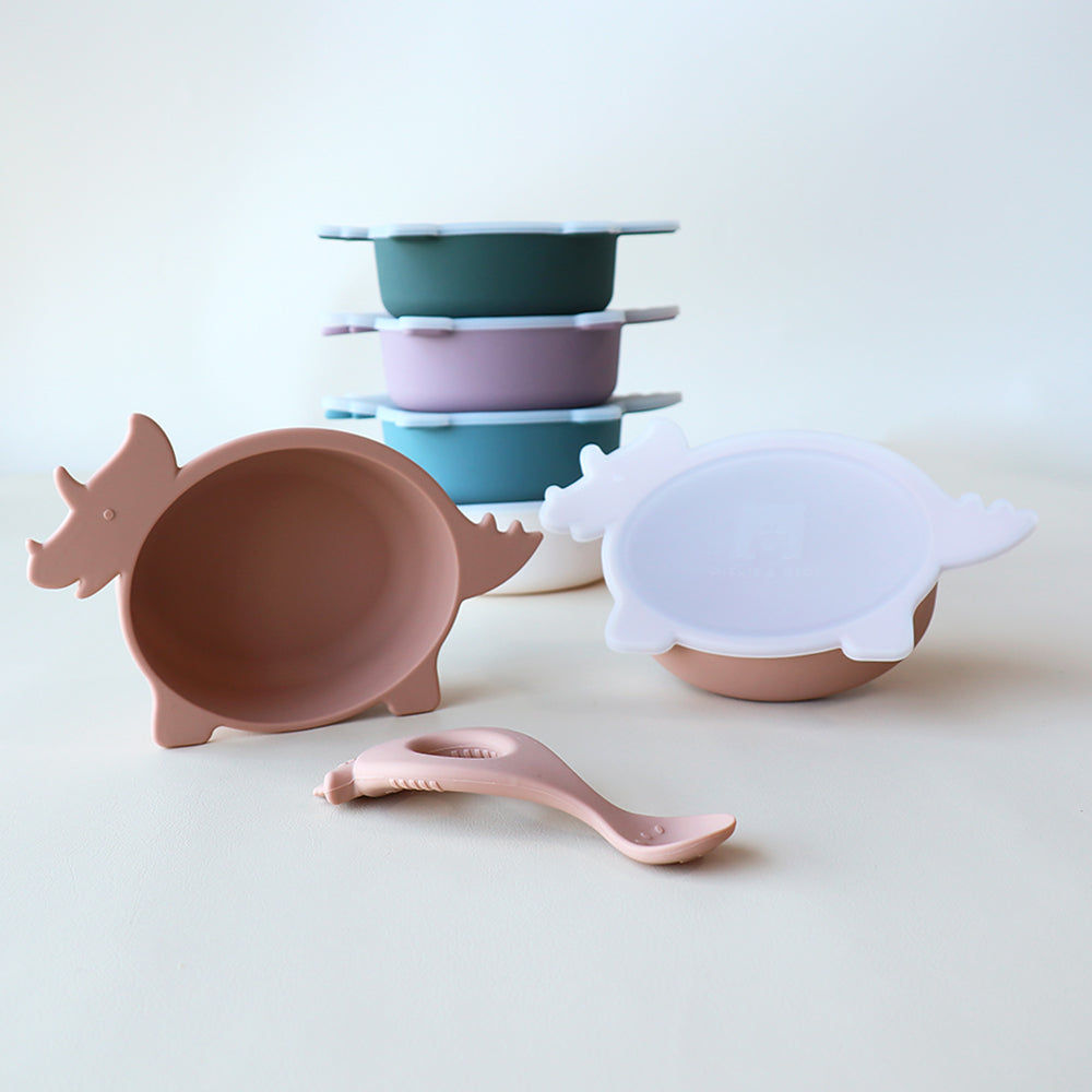 Cuenco para triceratops con tapa