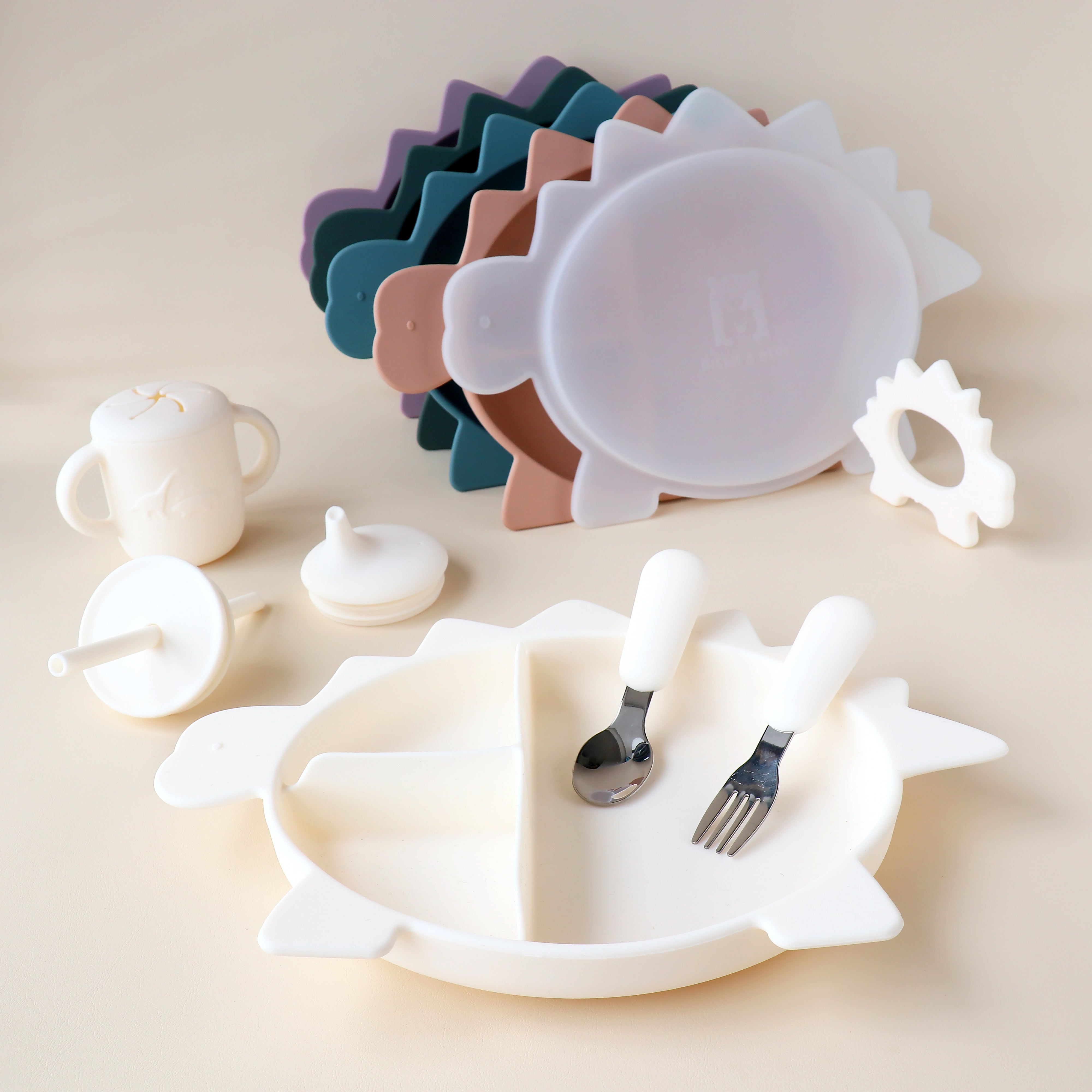 Placa de sección de dinosaurio Stegosaurus con tapa