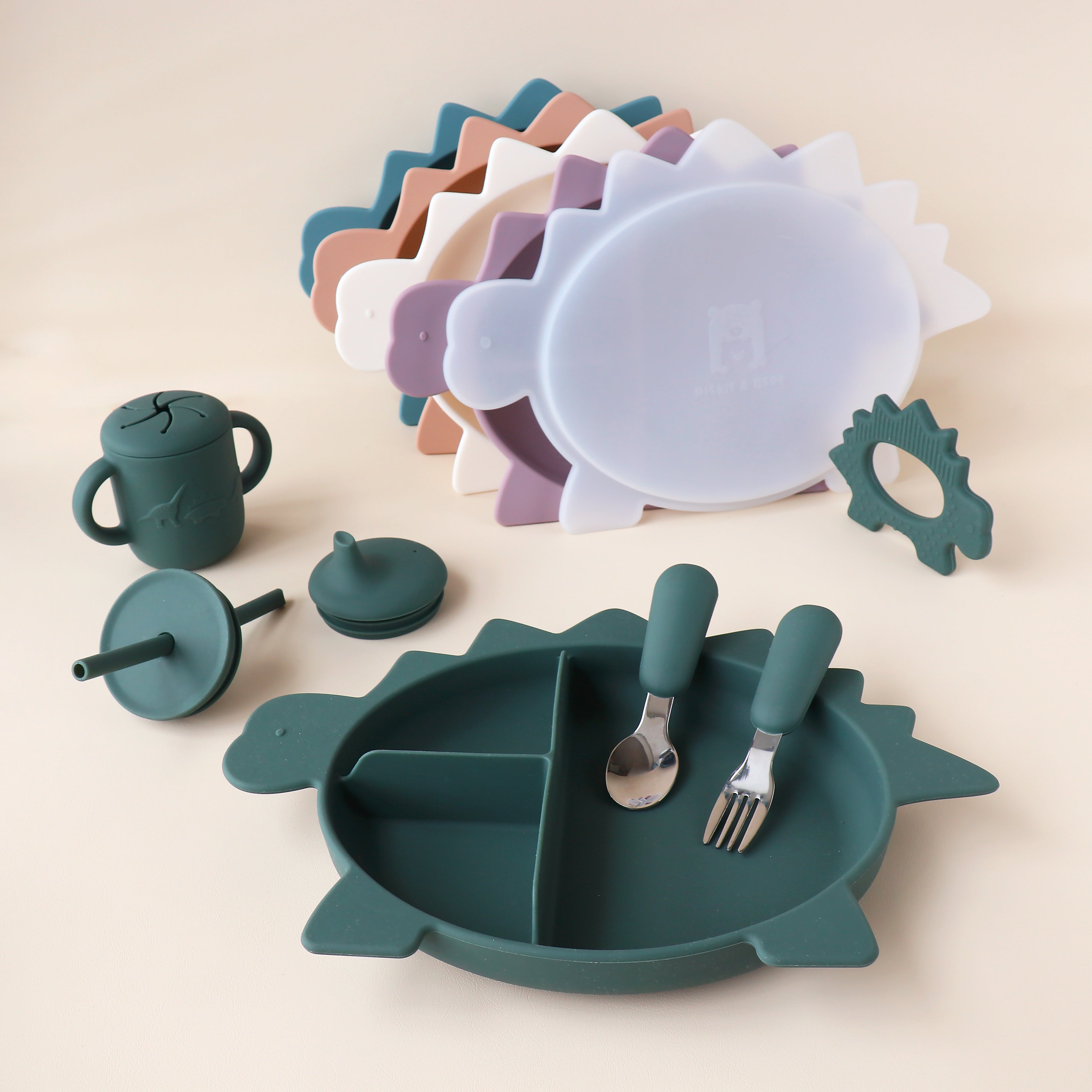 Placa de sección de dinosaurio Stegosaurus con tapa