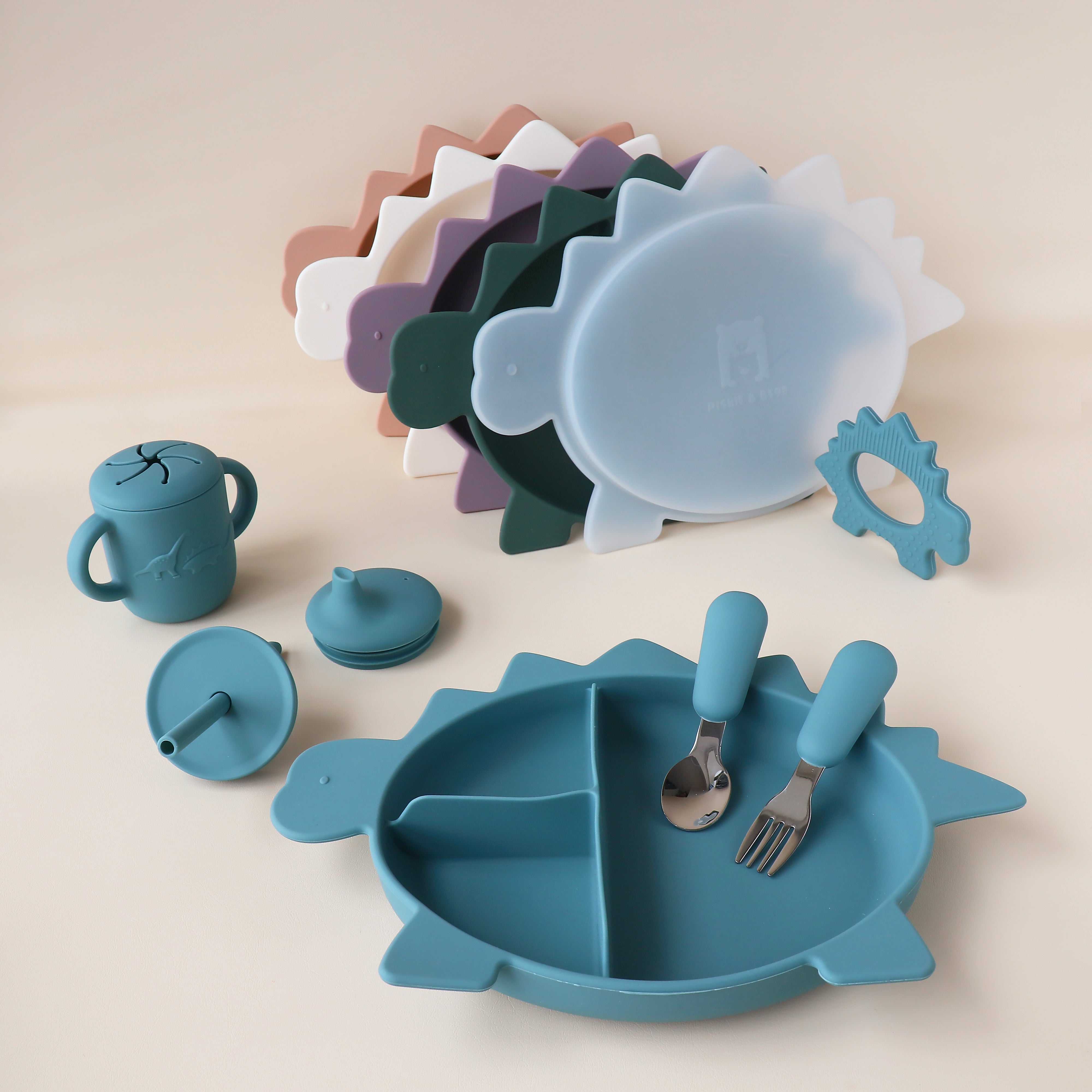 Placa de sección de dinosaurio Stegosaurus con tapa