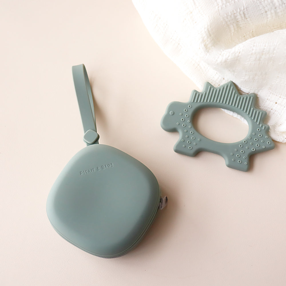 Pale Olive Travel Case And Teether