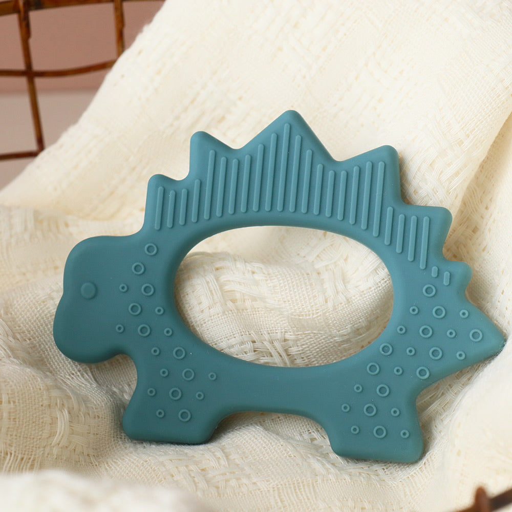 Pickle and Bear Dino Teething Toy smoke blue