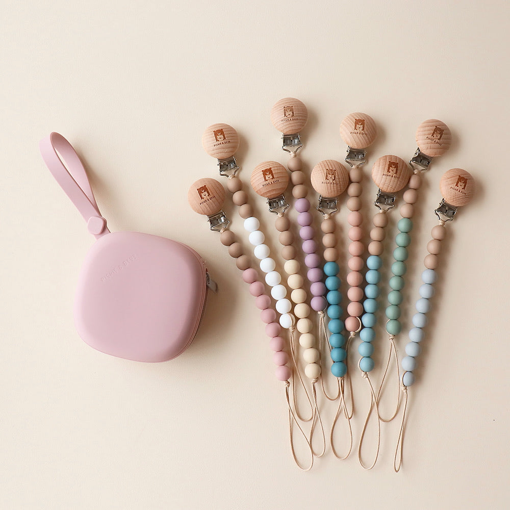 Pickle and Bear Travel Set pastel dummy clip