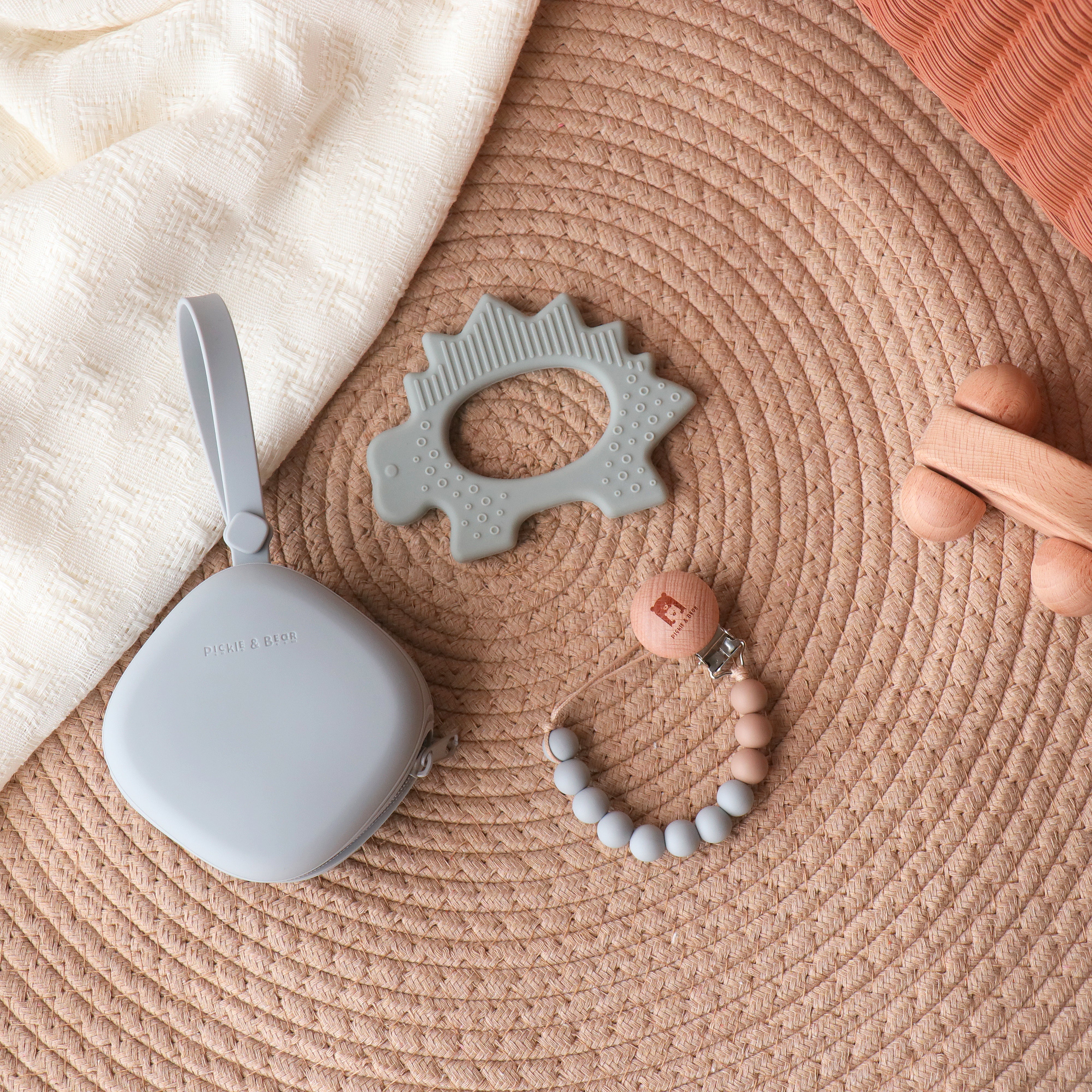 pacifier travel set willow grey
