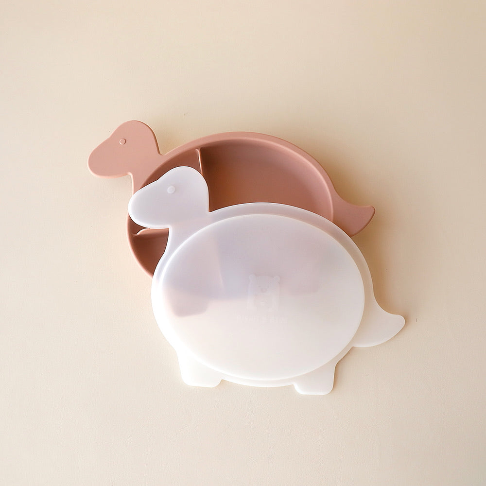 rose dust diplodocus dinosaur section plate with lid