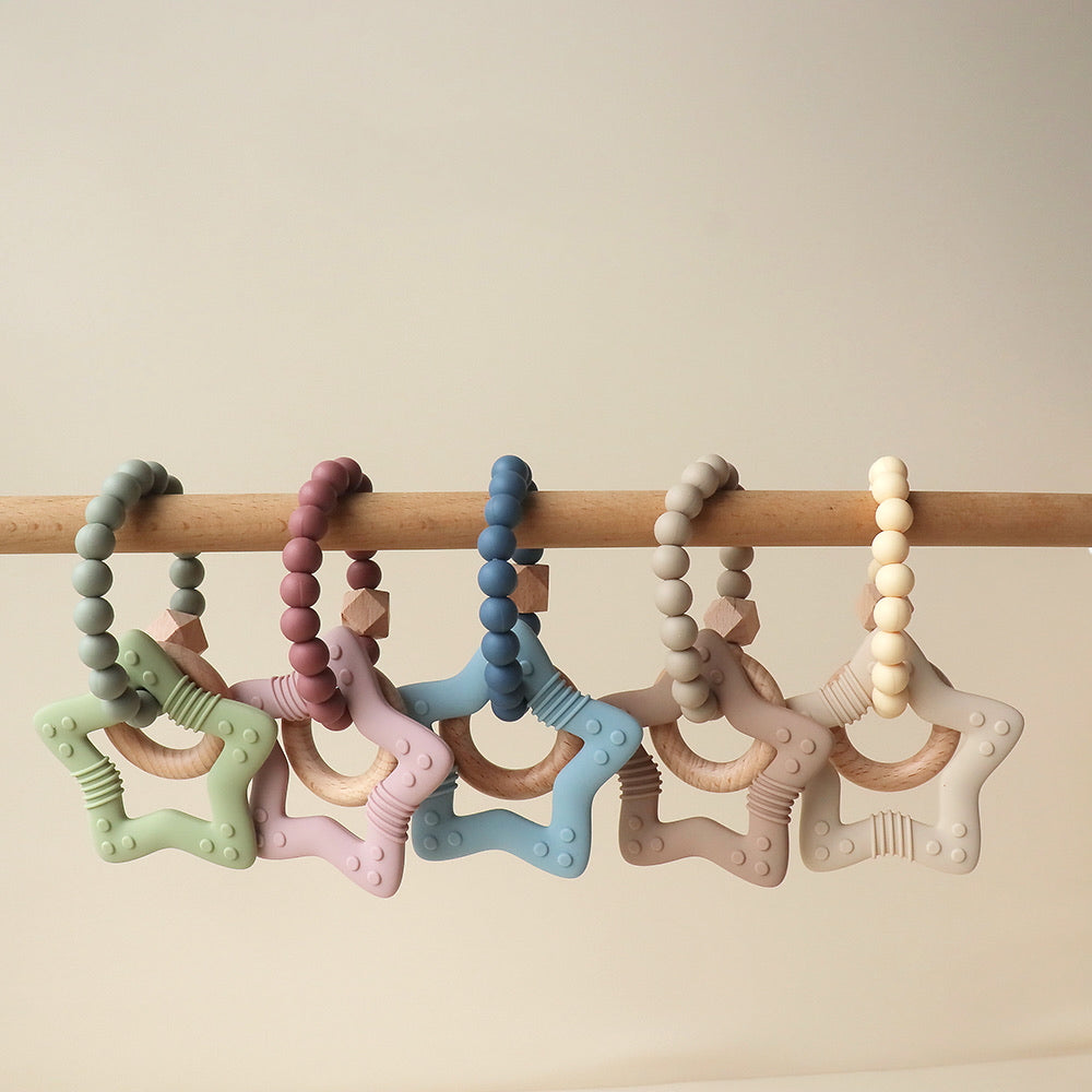 silicone teething star pastel
